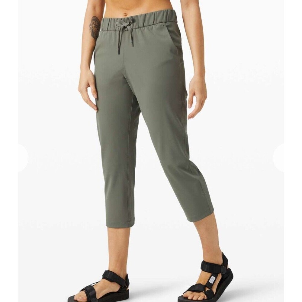 Lululemon On The Fly 7/8 Pants Woven 27" Crop High Waist Stretchy Luxtreme Sz 6